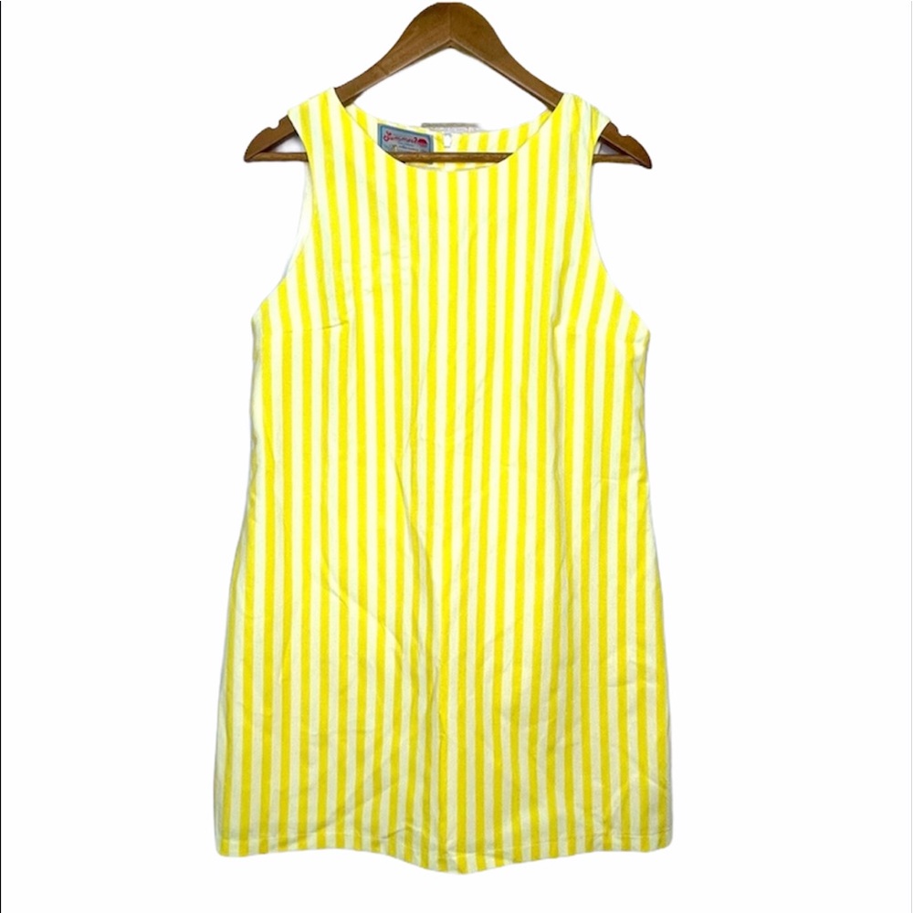 Kiel James Patrick Yellow and White Striped Mini Dress